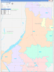 Traverse County, MN Wall Map Color Cast Style 2024