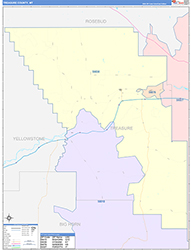 Treasure County, MT Wall Map Color Cast Style 2026