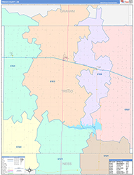 Trego County, KS Wall Map Color Cast Style 2026