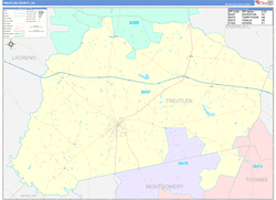 Treutlen County, GA Wall Map Color Cast Style 2024