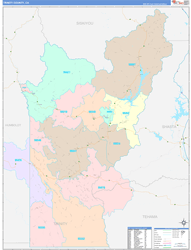 Trinity County, CA Wall Map Color Cast Style 2024