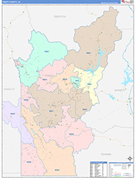 Trinity County, CA Wall Map Color Cast Style 2026