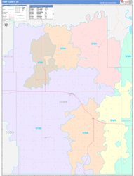 Tripp County, SD Wall Map Color Cast Style 2024