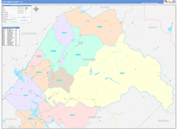 Tuolumne County, CA Wall Map Color Cast Style 2024