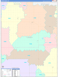 Turner County, SD Wall Map Color Cast Style 2024