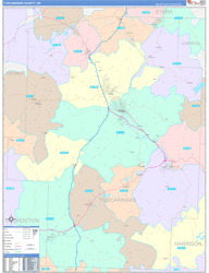 Tuscarawas County, OH Wall Map Color Cast Style 2024
