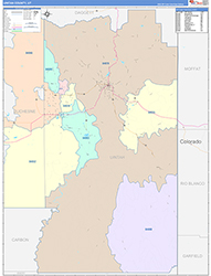 Uintah County, UT Wall Map Color Cast Style 2026