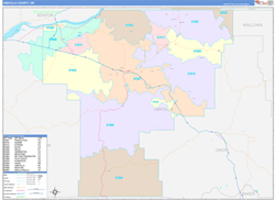 Umatilla County, OR Wall Map Color Cast Style 2024