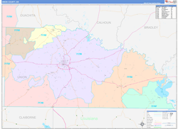 Union County, AR Wall Map Color Cast Style 2024