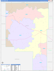 Union County, NM Wall Map Color Cast Style 2024