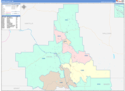 Union County, OR Wall Map Color Cast Style 2026
