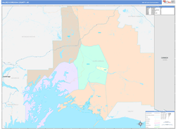 Valdez-CordovaBorough (County), AK Wall Map Color Cast Style 2024