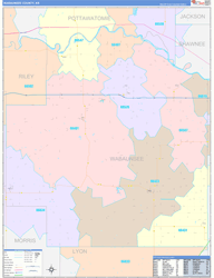 Wabaunsee ColorCast Wall Map