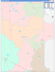 Wadena County, MN Wall Map Color Cast Style 2024