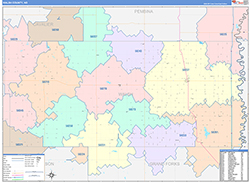 Walsh County, ND Wall Map Color Cast Style 2026