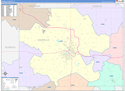 Wapello County, IA Wall Map Color Cast Style 2026