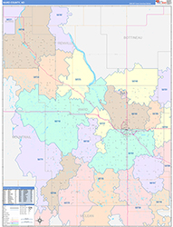 Ward County, ND Wall Map Color Cast Style 2026
