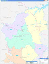 Warren County, GA Wall Map Color Cast Style 2024