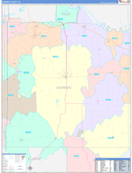 Warren County, IA Wall Map Color Cast Style 2024