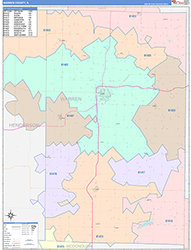 Warren County, IL Wall Map Color Cast Style 2026