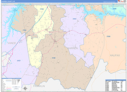 Warren County, NC Wall Map Color Cast Style 2026