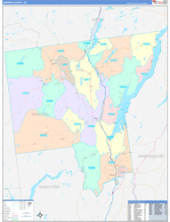 Warren County, NY Wall Map Color Cast Style 2024
