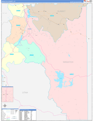 Wasatch ColorCast Wall Map