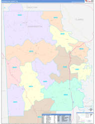 Washington County, AL Wall Map Color Cast Style 2024