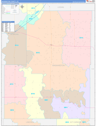 Washington County, CO Wall Map Color Cast Style 2024