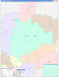 Washington County, IN Wall Map Color Cast Style 2024