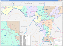 Washington County, MD Wall Map Color Cast Style 2026