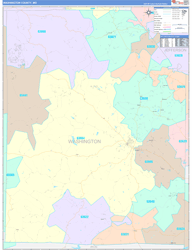 Washington County, MO Wall Map Color Cast Style 2024