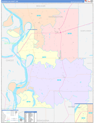 Washington County, MS Wall Map Color Cast Style 2024