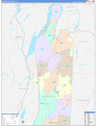 Washington County, NY Wall Map Color Cast Style 2024
