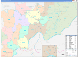 Washington County, OH Wall Map Color Cast Style 2024