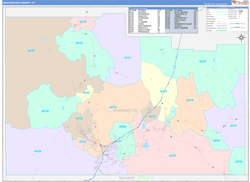 Washington County, UT Wall Map Color Cast Style 2023