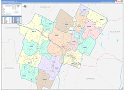 Washington County, VT Wall Map Color Cast Style 2026