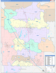 Washington County, WI Wall Map Color Cast Style 2026