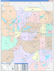 Waukesha County, WI Wall Map