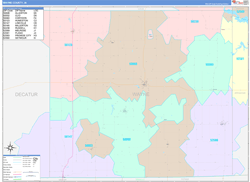Wayne County, IA Wall Map Color Cast Style 2024