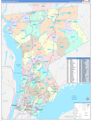 Westchester County, NY Wall Map Color Cast Style 2024