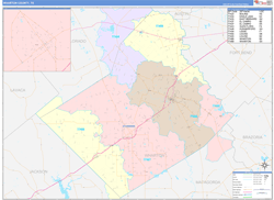 Wharton County, TX Wall Map Color Cast Style 2024