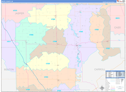 White County, IN Wall Map Color Cast Style 2024
