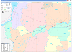 Whiteside County, IL Wall Map Color Cast Style 2024