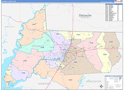 Wicomico County, MD Wall Map Color Cast Style 2026