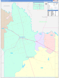 Wilbarger County, TX Wall Map Color Cast Style 2024