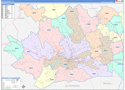 Wilkes County, NC Wall Map Color Cast Style 2026