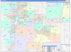 Will County, IL Wall Map Color Cast Style 2024