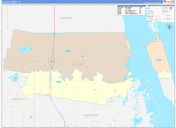 Willacy County, TX Wall Map Color Cast Style 2024