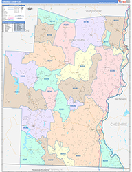 Windham County, VT Wall Map Color Cast Style 2026